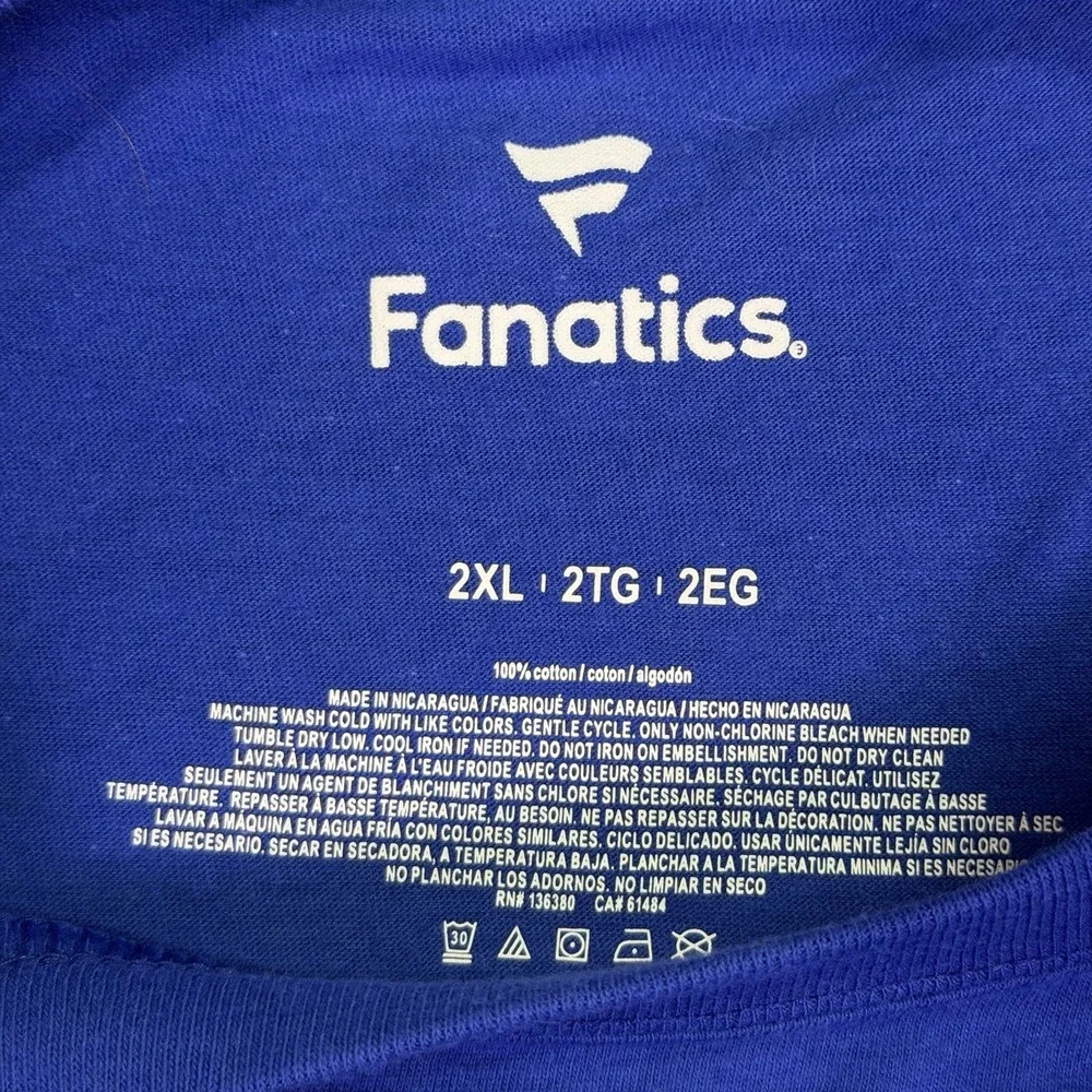 New Fanatics NFL Shirt Mens 2XL Blue Indianapolis Colts Football Short Sleeve
